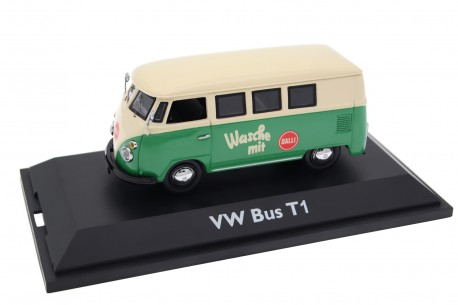 Schuco Volkswagen T1b Kombi Dalli Vollwaschmittel 1963 - Emerald Green/Cream Beige