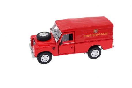 Cararama Land Rover Series III 109 Soft Top Fire Brigade 1971 - Post Office Red