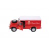 Cararama Land Rover Series III 109 Soft Top Royal Mail Post Bus 1974 - Post Office Red