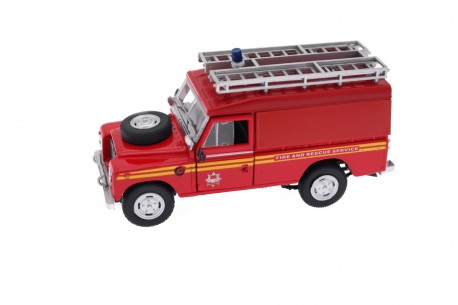 Cararama Land Rover Series III 109 Hardtop Fire & Rescue Service 1978 - Post Office Red