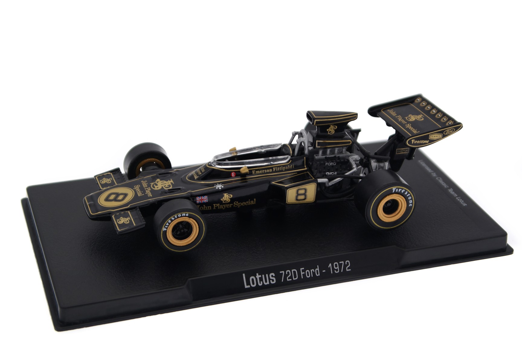 A collectible scale model 1/43 Lotus 72D from Altaya F1