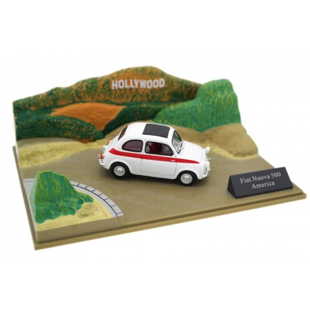 Hachette Fiat Nuova 500 N Sport America Tetto Apribile "Colline di Hollywood" 1958 - Bianco Sport/Rosso Corallo