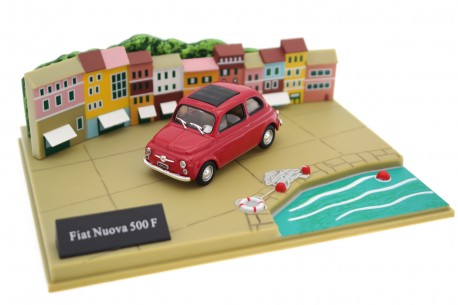 Hachette Fiat Nuova 500 F Tetto Apribile "Porticciolo di Portofino" 1965 - Rosso Corallo