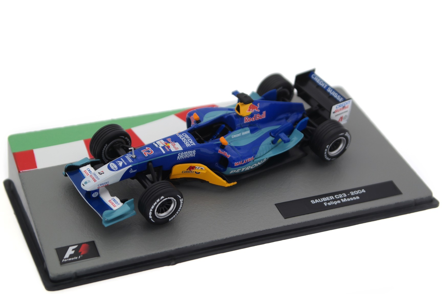 A collectible scale model 1/43 Sauber C23 from Altaya F1