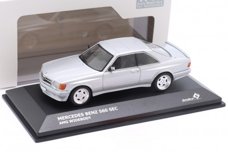 1/43 Solido S4310903 Mercedes-Benz 560 SEC AMG Widebody C126 1990 - Astral Silver Metallic
