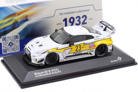 1/43 Solido S4311208 Nissan GT-R R35 LB-Silhouette Works GT 35GT-RR #23 LB Racing 2022 - Pearl White/Lightning Yellow