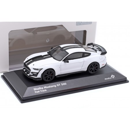 1/43 Solido S4311503 Ford Mustang Shelby GT500 Track Pack S550 2020 - Oxford White with Ebony Black Stripes