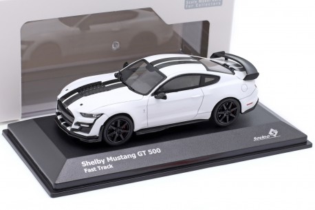 1/43 Solido S4311503 Ford Mustang Shelby GT500 Track Pack S550 2020 - Oxford White with Ebony Black Stripes