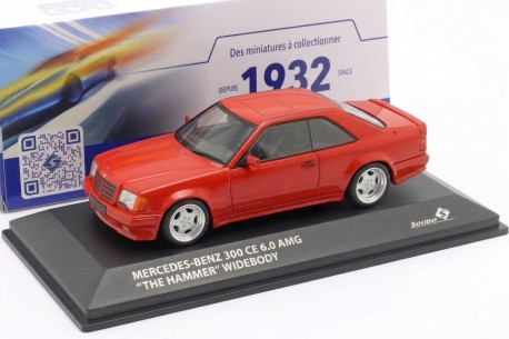 1/43 Solido S4318902 Mercedes-Benz 300 CE 6.0 AMG The Hammer Widebody C124 1988 - Signal Red