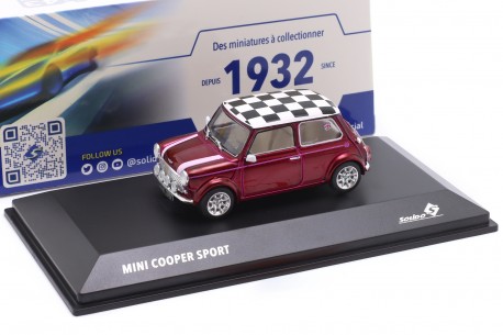 1/43 Solido S4316604 Mini Cooper Sportpack Mark VII 1997 - Mulberry Red