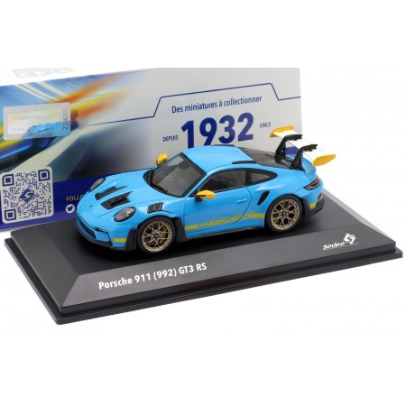 1/43 Solido S4314803 Porsche 911 GT3 RS Weissach Package Tribute to 24h Daytona 992 2023 - Shark Blue/Racing Yellow