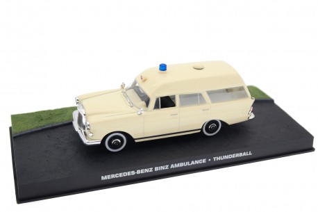 1/43 IXO DC851 Mercedes-Benz 190 Ambulance Binz Europ 1100 W110 "Thunderball" 1964 - Ivory Beige, James Bond Collection #94