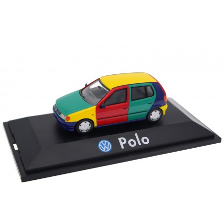 1/43 Herpa 177122 Volkswagen Polo III Harlekin Preseries Version 6N 1995 - Chagall Blue/Ginster Yellow/Pistachio Green/Flash Red