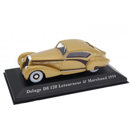 1/43 Altaya DC1562 Delage D8-120 Aerosport Coupé by Letourneur & Marchand 1939 - Gold Metallic, Voitures Classiques #10