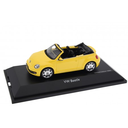 1/43 Schuco 450747600 Volkswagen Beetle Cabriolet 5C 2012 - Saturn Yellow, 1 of 1000 pcs.