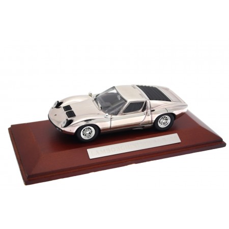 1/43 Atlas 7687112 Lamborghini Miura P400 1966 - Silver Chrome, Silver Cars Collection #12