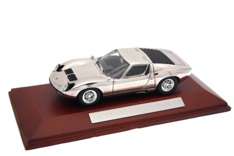 1/43 Atlas 7687112 Lamborghini Miura P400 1966 - Silver Chrome, Silver Cars Collection #12