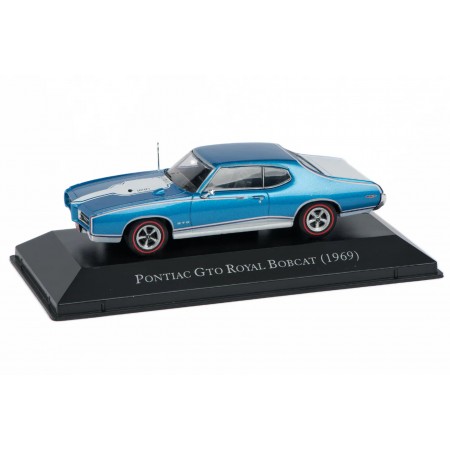 1/43 DeAgostini ACES048 Pontiac GTO Royal Bobcat Ram Air V Hardtop Coupe 1969 - Crystal Turquoise Metallic, American Cars #48