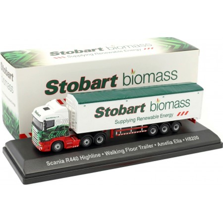 1/76 Atlas 4649115 Scania R440 Highline Stobart Biomass Amelia Ella H8200 2010 - White/Green/Red, Eddie Stobart Collection #15