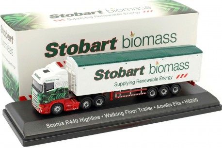 1/76 Atlas 4649115 Scania R440 Highline Stobart Biomass Amelia Ella H8200 2010 - White/Green/Red, Eddie Stobart Collection #15