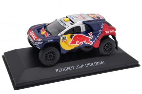 Collectible scale model 1/43 Altaya Peugeot 2008 DKR16 #302 "Team Peugeot Total" Winner Dakar Rally 2016 - S.Peterhansel/J.-P. C