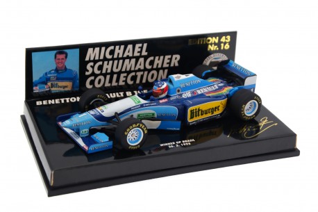 Collectible scale model 1/43 Minichamps Benetton B195 #1 "Mild Seven Benetton Renault" Winner Brazilian GP World Champion Formul
