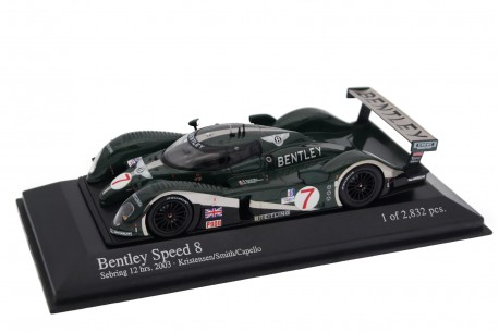 Collectible scale model 1/43 Minichamps Bentley Speed 8 #7 "Team Bentley" 12 Hours of Sebring 2003 - T.Kristensen/G.Smith/R.Cape