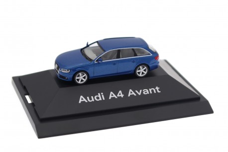 Колекційна масштабна модель 1/87 Herpa Audi A4 Avant 2.0 quattro B8 2008 - Aruba Blue Metallic, 5010804222