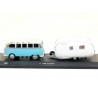 Cararama Volkswagen T1 Bus Samba with Caravan Trailer 1951