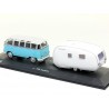 Cararama Volkswagen T1 Bus Samba with Caravan Trailer 1951