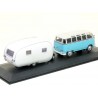 Cararama Volkswagen T1 Bus Samba with Caravan Trailer 1951