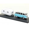 Cararama Volkswagen T1 Bus Samba with Caravan Trailer 1951