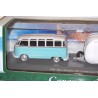 Cararama Volkswagen T1 Bus Samba with Caravan Trailer 1951