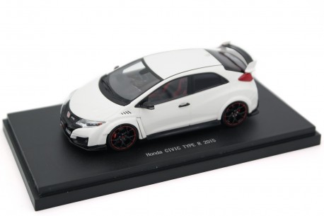 Ebbro Honda Civic Type R FK2 2015 - Championship White, Japanese License Plate