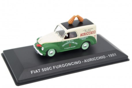 Altaya Fiat 500C Furgoncino "Auricchio" 1951 - Juicy Green/Light Ivory