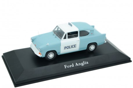 Atlas Corgi Ford Anglia 105E Metropolitan Police 1959 - Lagoon Blue/Ermine White