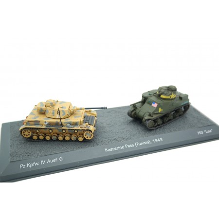 Altaya Pz.Kpfw. IV Ausf. G vs M3 Lee - Kasserine Pass, Tunisia 1943 - Camouflage/Green, World of Tanks