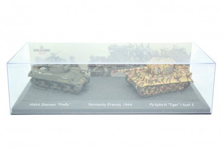 Altaya M4A4 Sherman Firefly vs Pz.Kpfw. VI Tiger I Ausf. E - Normandy, France 1944 - Green/Camouflage, World of Tanks