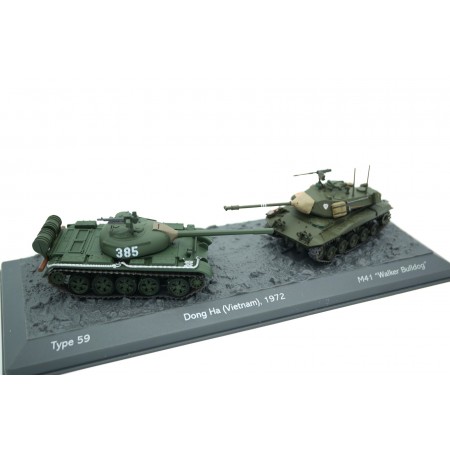 Altaya Type 59 vs M41 Walker Bulldog - Dong Ha, Vietnam 1972 - Green/Green, World of Tanks