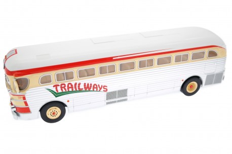 IXO GMC Silversides PD-3751 Trailways San Francisco #594 1949 - Silver/Beige/Red/White