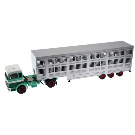 IXO Mercedes-Benz LPS 1632 Livestock Transporter 1970 - Turquoise/Green/White/Silver