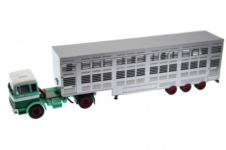 IXO Mercedes-Benz LPS 1632 Livestock Transporter 1970 - Turquoise/Green/White/Silver
