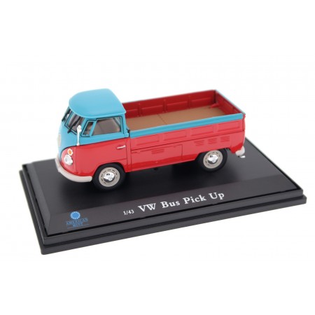 Cararama Volkswagen T1 Pickup 1960 - Sealing Wax Red/Dove Blue