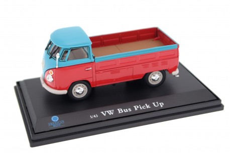 Cararama Volkswagen T1 Pickup 1960 - Sealing Wax Red/Dove Blue