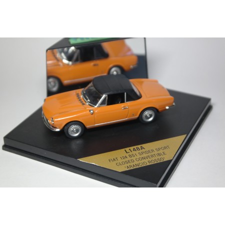 Vitesse Fiat 124 BS1 Spider Sport Closed Convertible arancio rosso 1970 