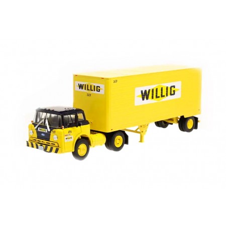 Altaya Ford Serie C Willig Freight Lines Pup Trailer 1984 - Medium Yellow