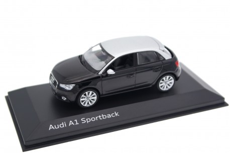 Kyosho Audi A1 Sportback 8X 2012 - Phantom Black Metallic with Ice Silver Metallic Roof