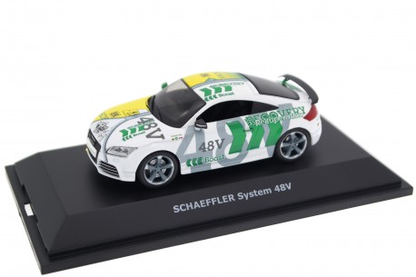 Schuco Audi TT RS Coupé Schaeffler System 48V Mild Hybrid 8J 2015 - Ibis White/Schaeffler Livery