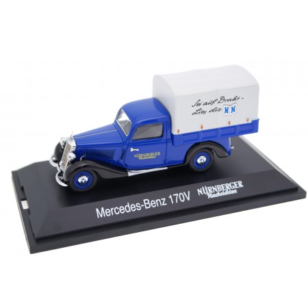 Schuco Mercedes-Benz 170 V Pickup "Nürnberger Nachrichten" W136 1949 - Intense Blue
