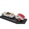 Cararama Mercedes-Benz 190 SL W121 with Moldi 2 Camper Trailer 1955 - White Grey